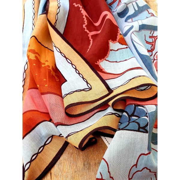 Inoui Editions medvilnės skara JARDIN CORAL